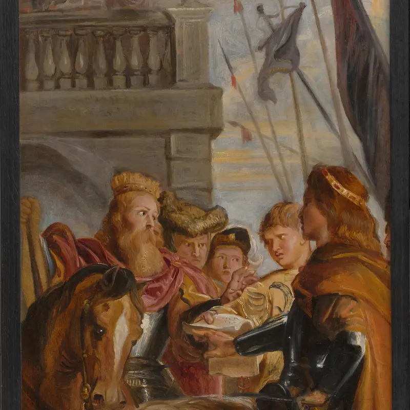 Kings Clothar and Dagobert dispute with a Herald