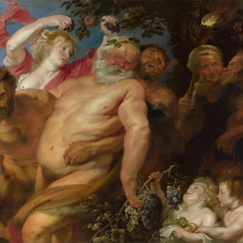 Drunken Silenus supported by Satyrs