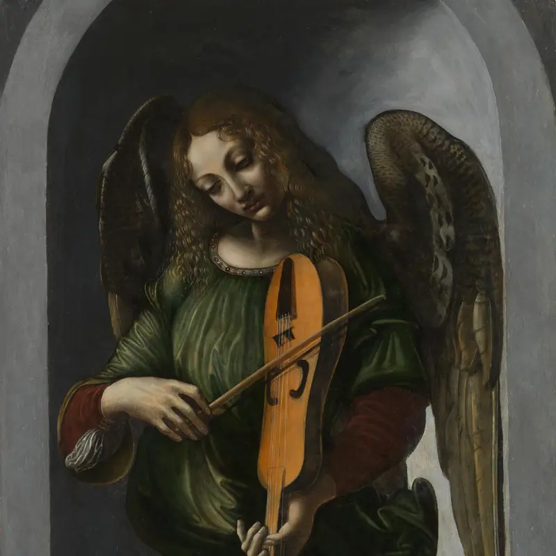 An Angel in Green with a Vielle