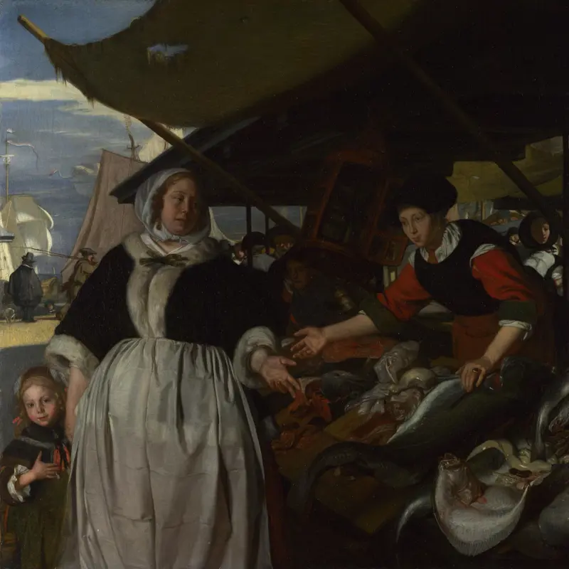 Adriana van Heusden and Daughter at the Fishmarket